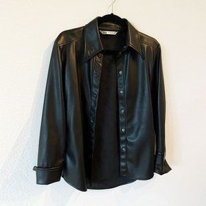 New Zara Faux Leather Shirt